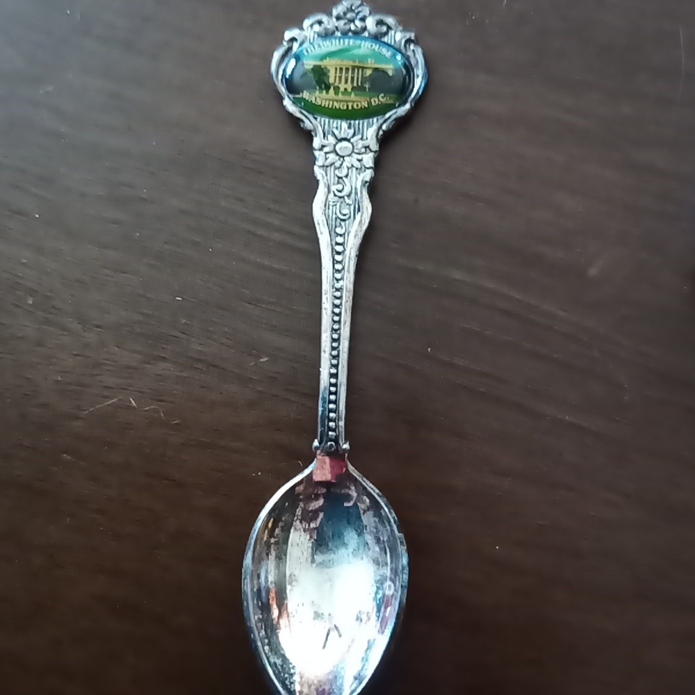 The White House Silver Plate Washington DC Souvenir Spoon 60-70s Celeste Holland